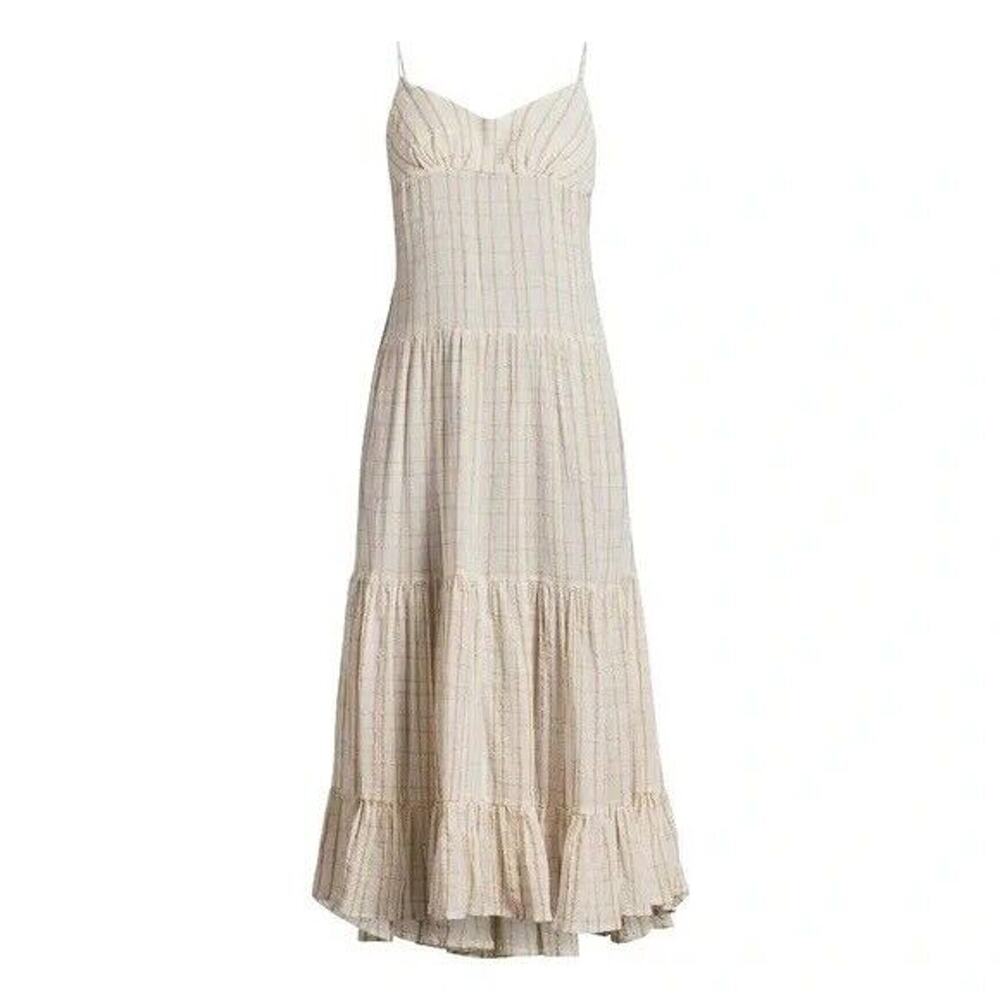 NWT- Free People Marigold Cotton Gauze Maxi Dress/ size‎ L Color: Cream/Gold.148 - Picture 5 of 7